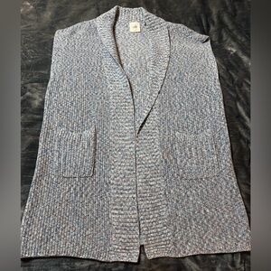 Cabi Napa Vest Cardigan Sweater Duster Blue and Gray Knit